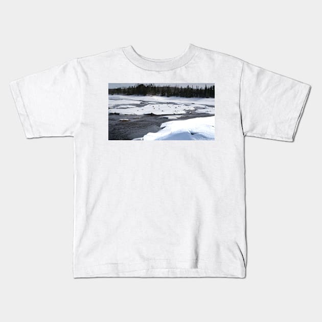 Ice on the river Kids T-Shirt by josefpittner